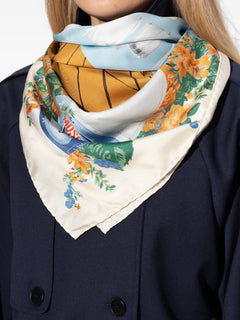 Floral-Print Silk Scarf