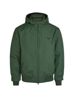 hooded logo-embroidered jacket