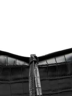 Eve crocodile-effect leather clutch