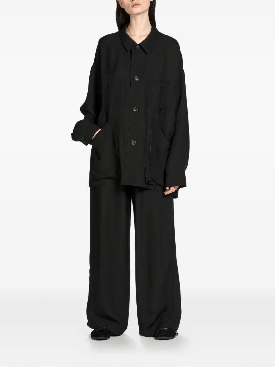 button-up front-pocket shirt