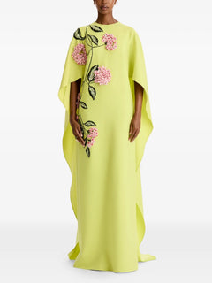 porcelain flower-embroidered maxi dress