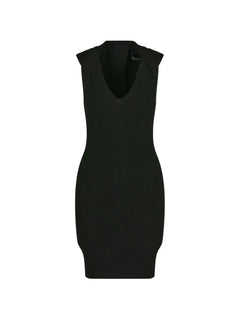 V-neck ribbed mini dress