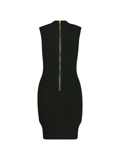 V-neck ribbed mini dress