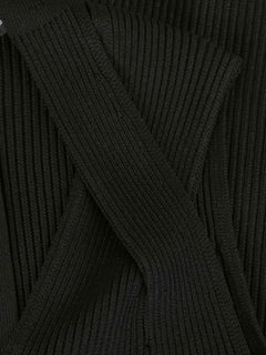 V-neck ribbed mini dress