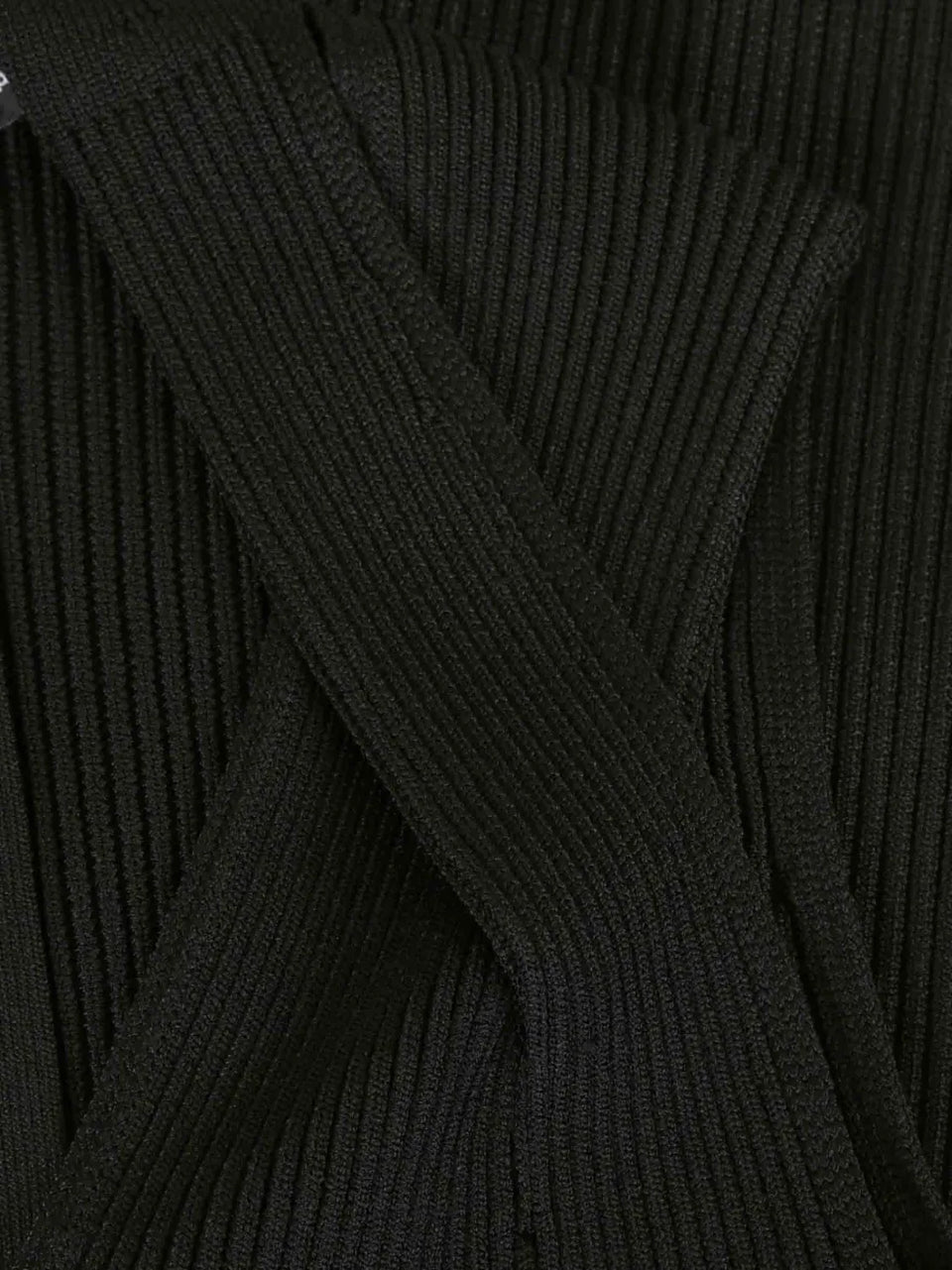 V-neck ribbed mini dress