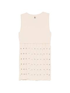 crew neck fringed-detail vest