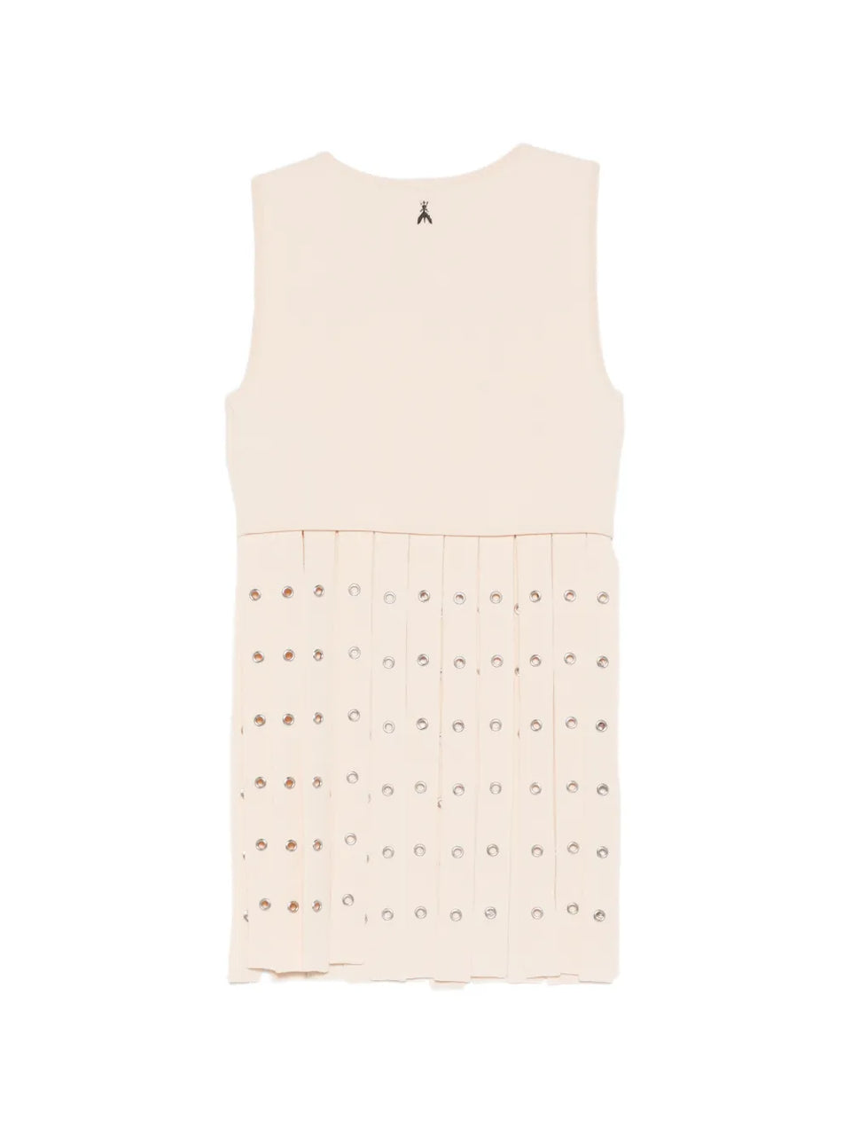 crew neck fringed-detail vest