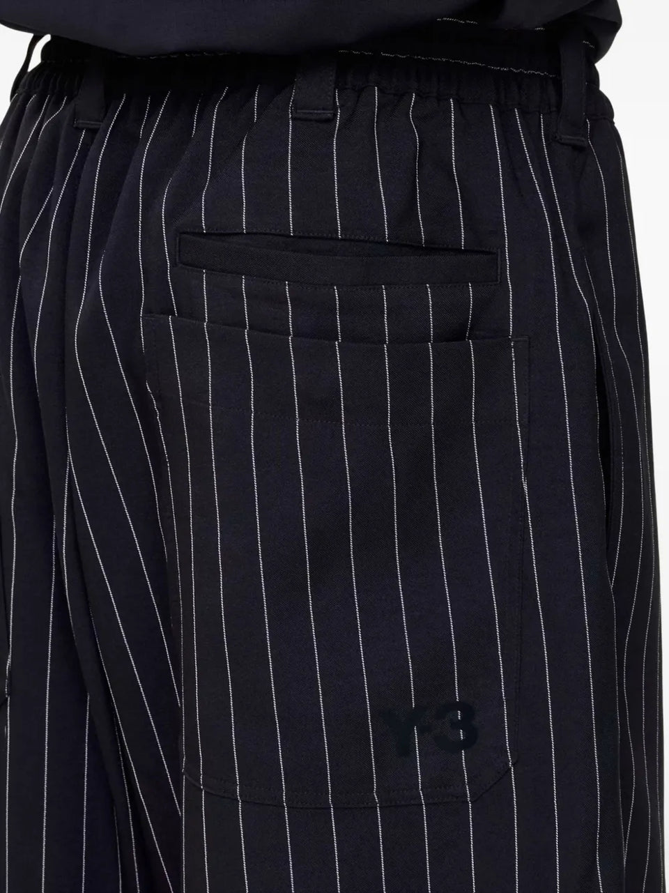 pinstripe drawstring shorts