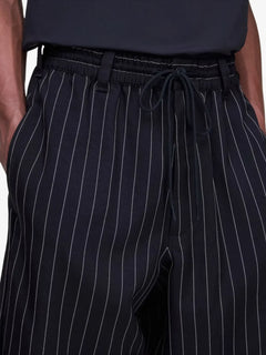 pinstripe drawstring shorts