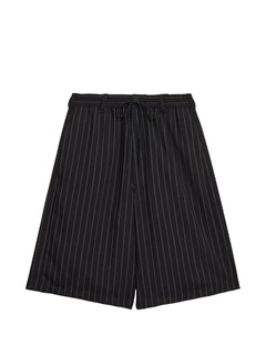 pinstripe drawstring shorts