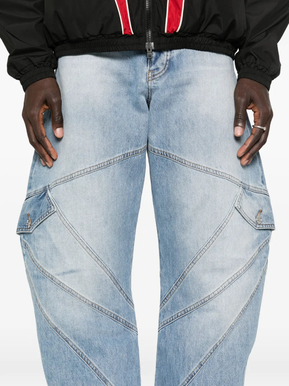 blue cargo jeans