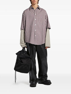 checked layered shirt