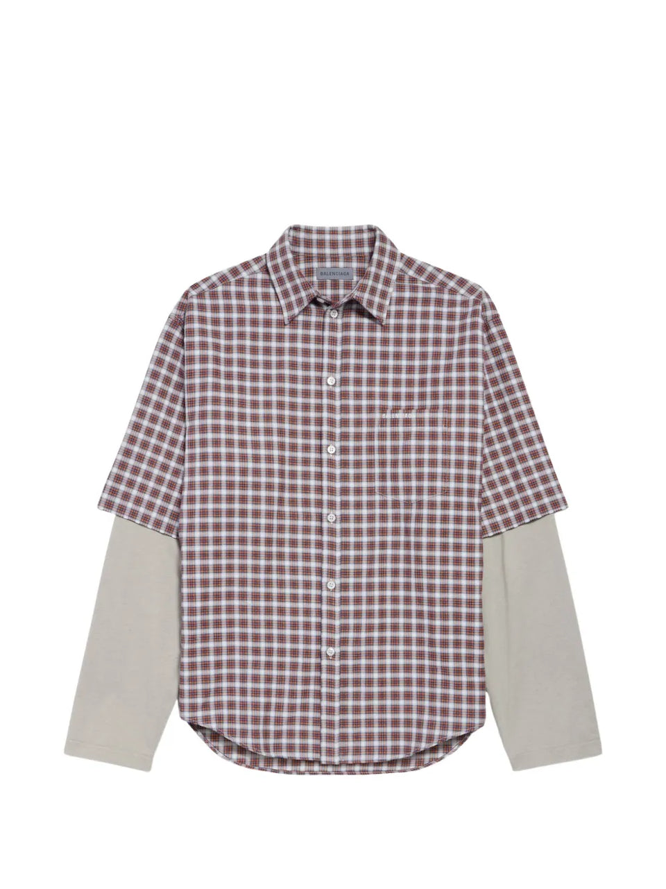 checked layered shirt