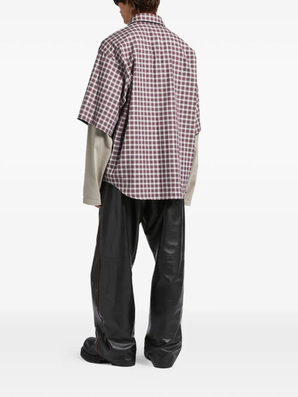 checked layered shirt