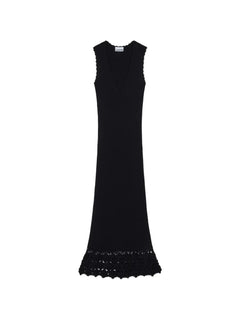 V-neck crocheted maxi dress