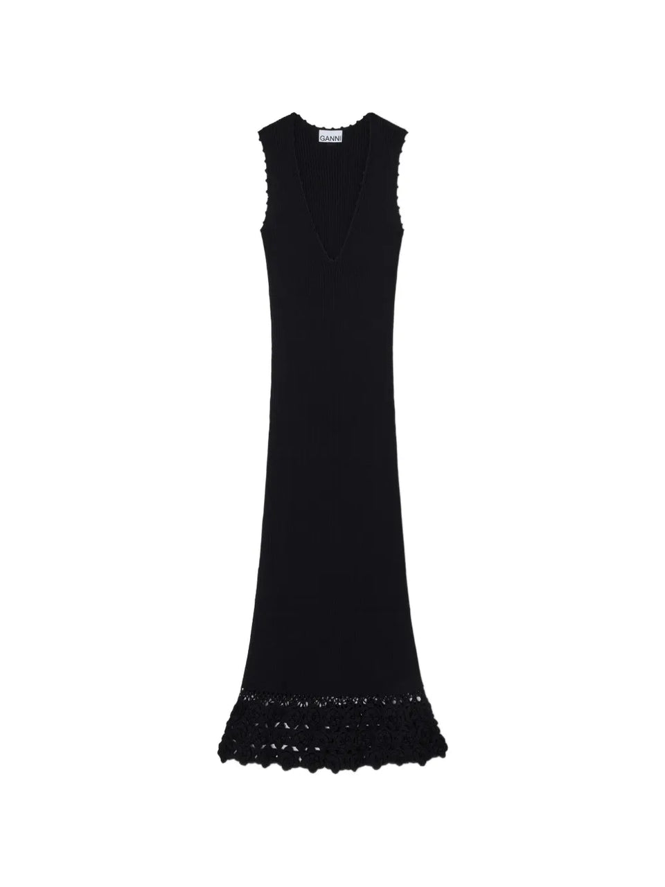 V-neck crocheted maxi dress