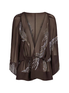 Tula embellished long-sleeve top