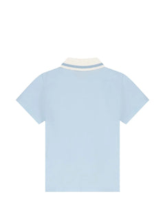 logo-embroidered stripe polo shirt