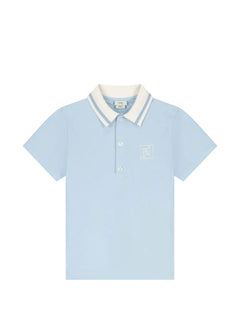 logo-embroidered stripe polo shirt