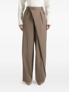 Colette wrap-front pleated tailored trousers