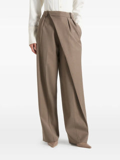 Colette wrap-front pleated tailored trousers
