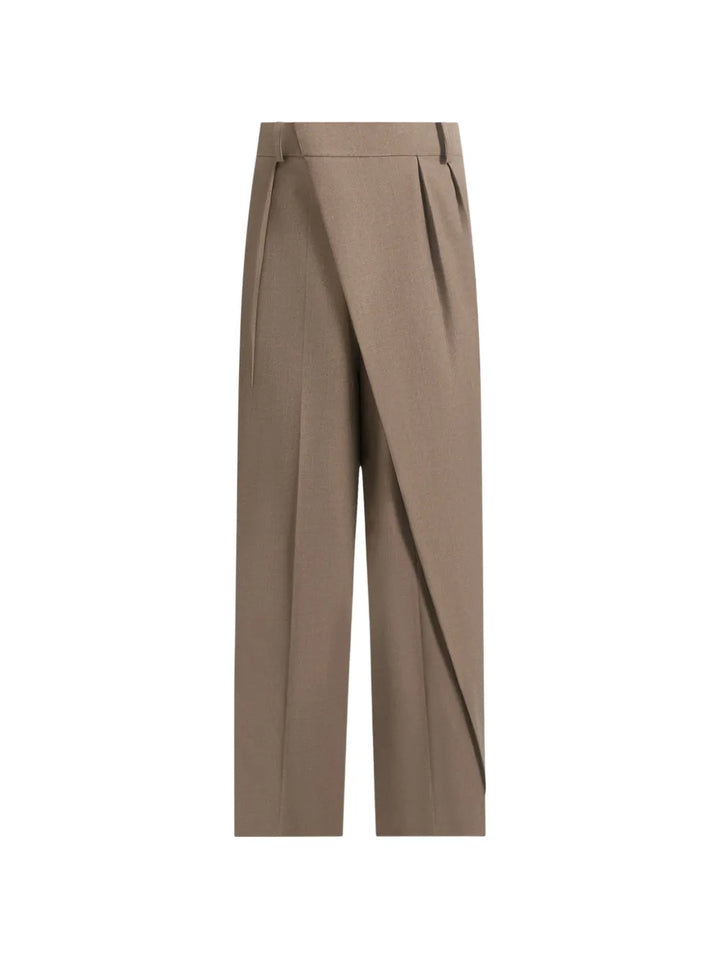 Colette wrap-front pleated tailored trousers