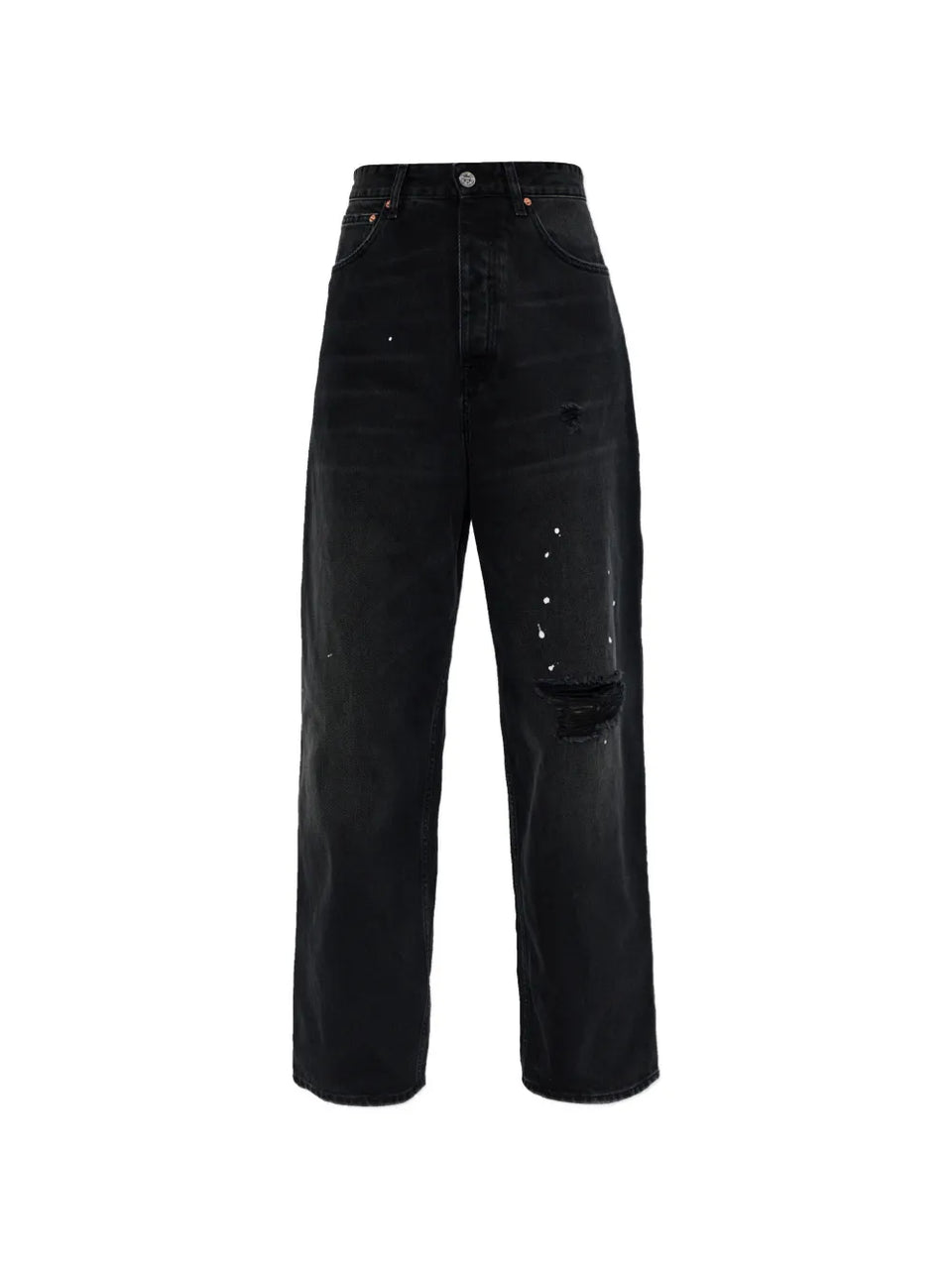 distressed splatter jeans