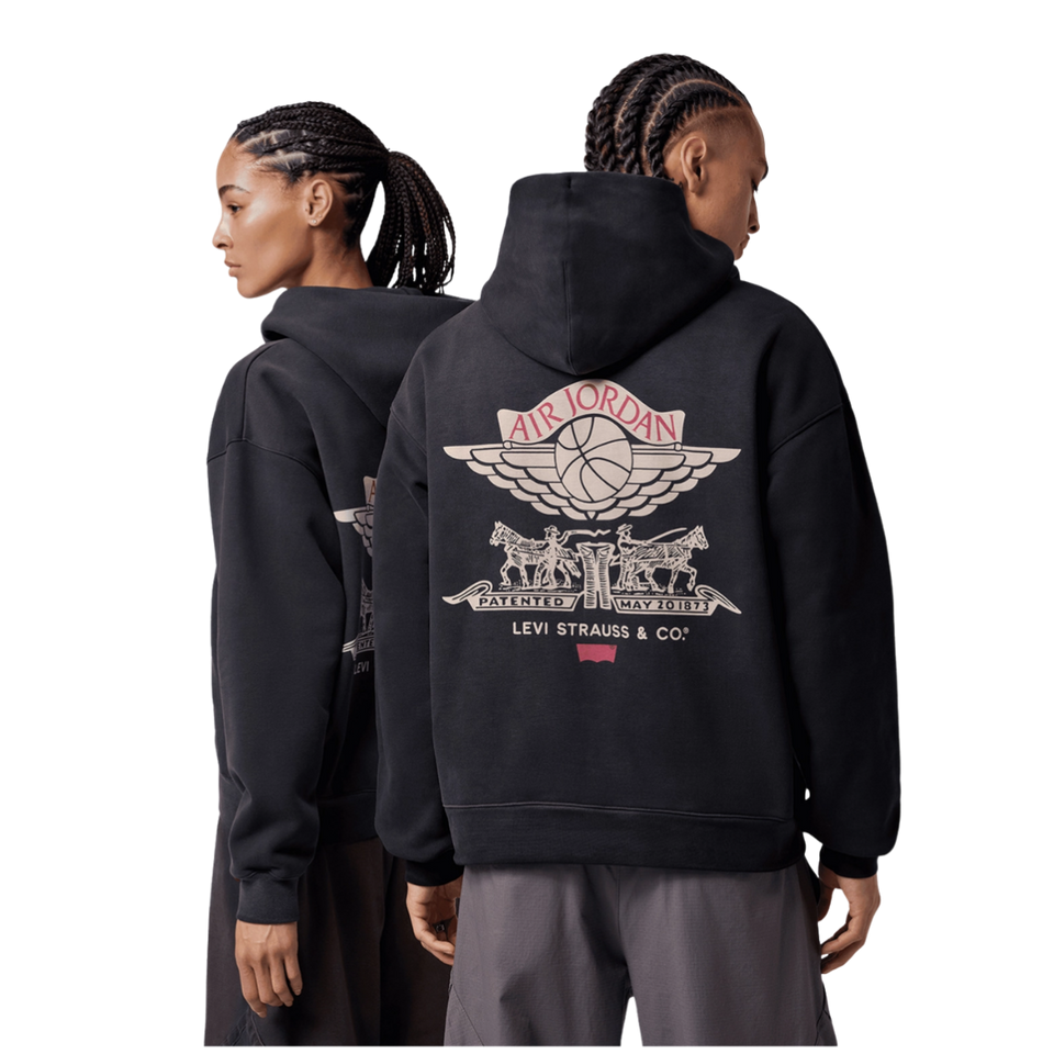 Jordan X LEVIS HOODIE BLACK/PALE IVORY-GYM RED