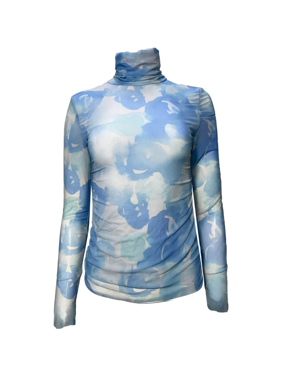printed turtleneck long-sleeve top