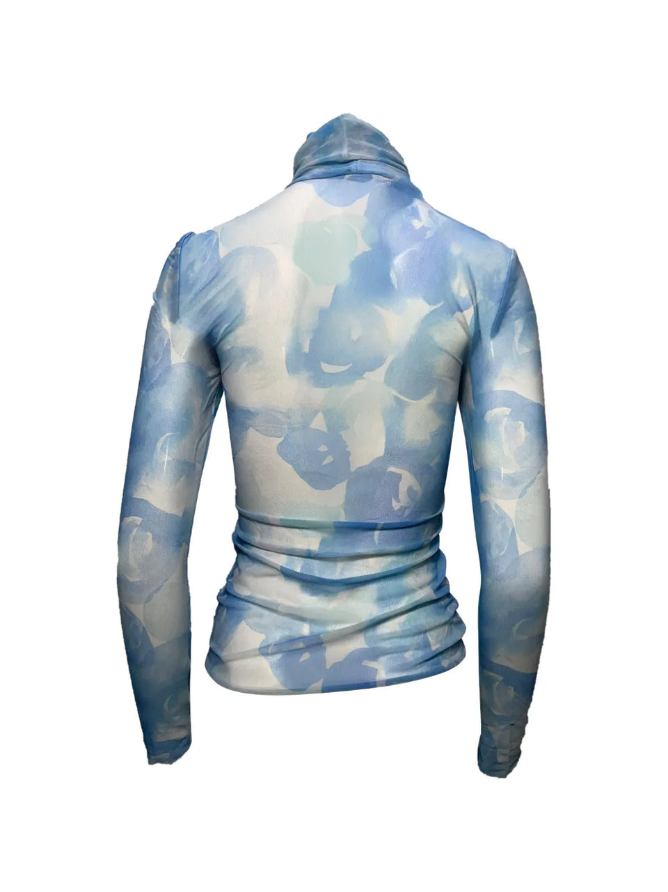 printed turtleneck long-sleeve top
