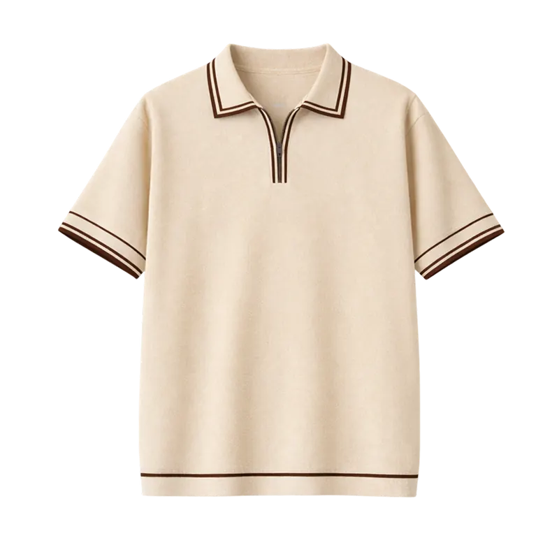 Monaco Knit Polo – Warm Oat