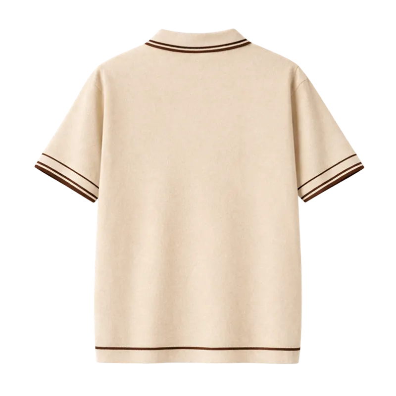 Monaco Knit Polo – Warm Oat