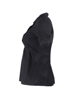 tie-waist short-sleeve blouse