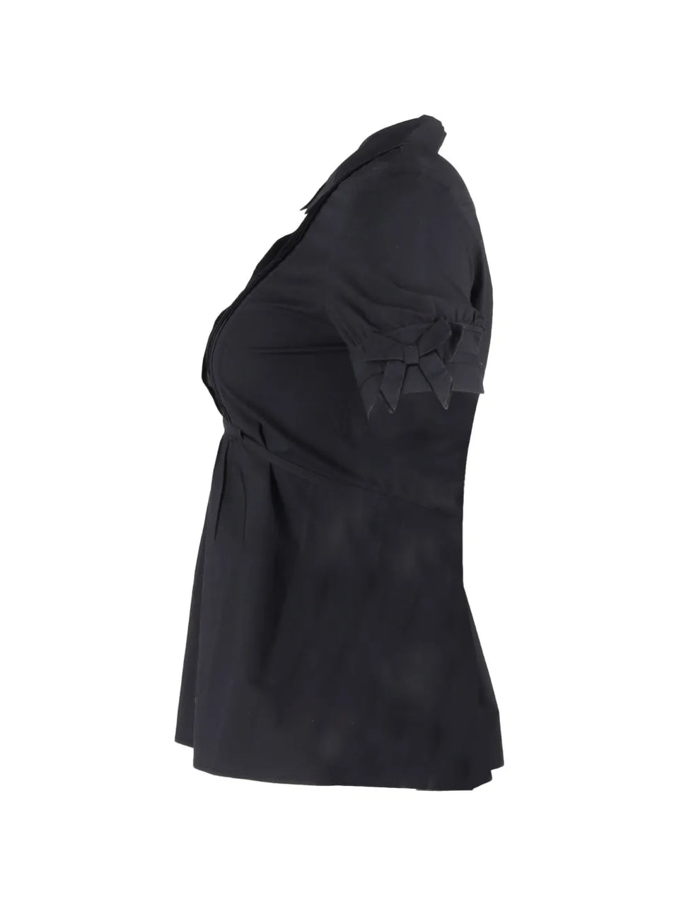 tie-waist short-sleeve blouse