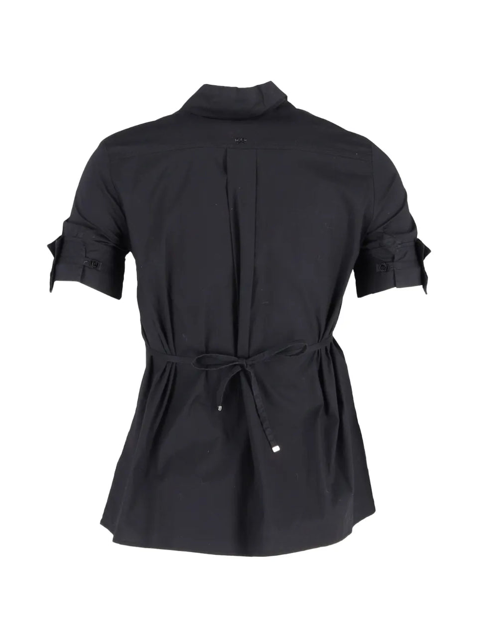 tie-waist short-sleeve blouse
