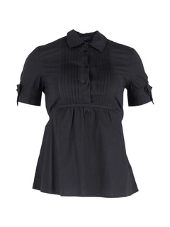 tie-waist short-sleeve blouse
