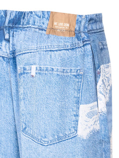 denim-effect trousers