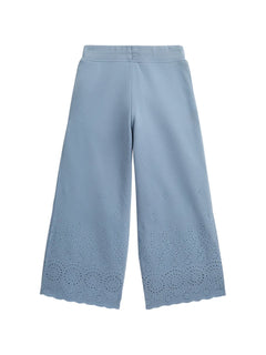 eyelet wide-leg trousers