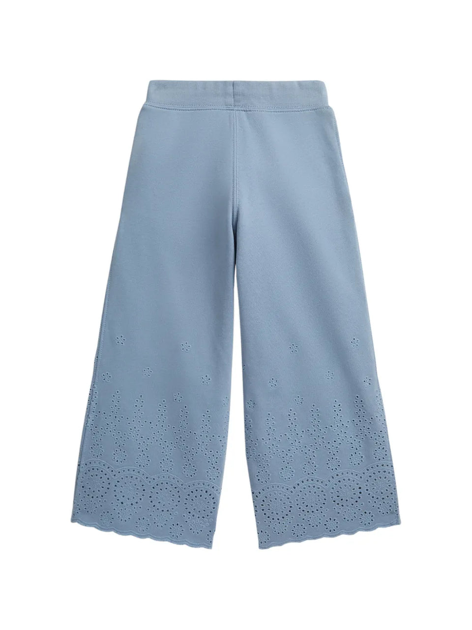 eyelet wide-leg trousers