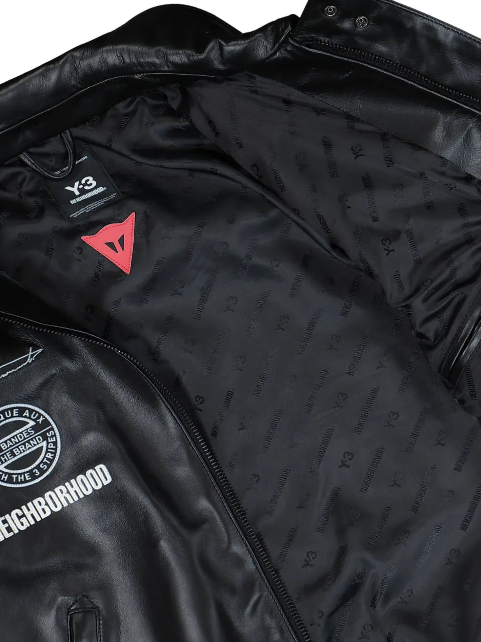 logo leather bomber jacket