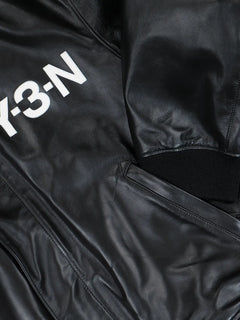 logo leather bomber jacket