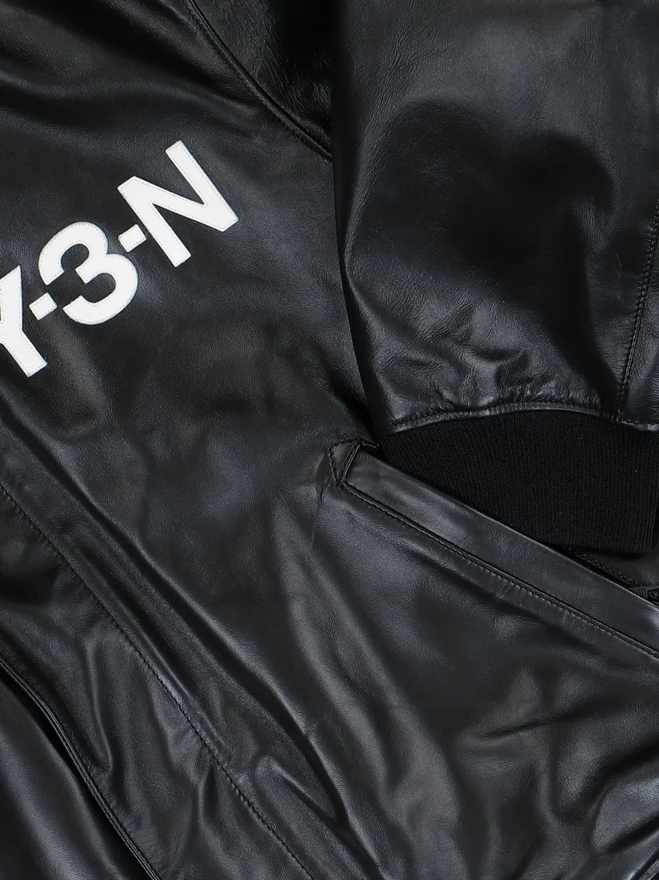 logo leather bomber jacket