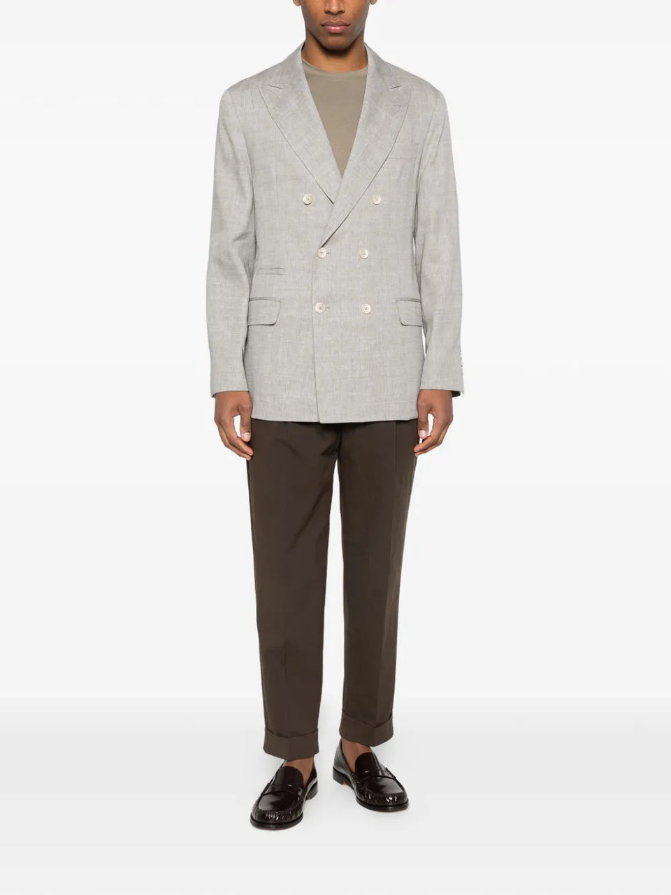 pleated cuffed trousers