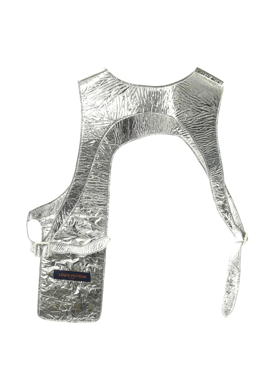 10s mid-layer asymmetrical leather vest