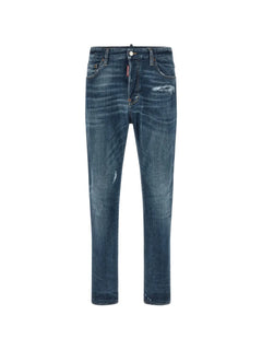 stonewashed-effect straight jeans