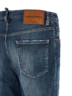stonewashed-effect straight jeans