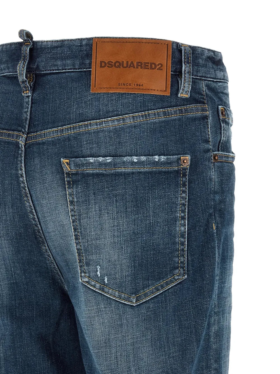 stonewashed-effect straight jeans