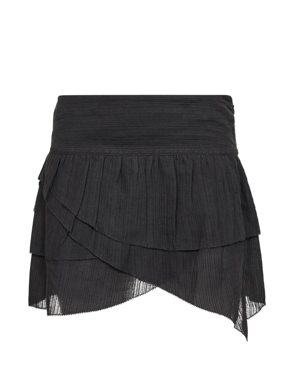asymmetric ruffled skirt