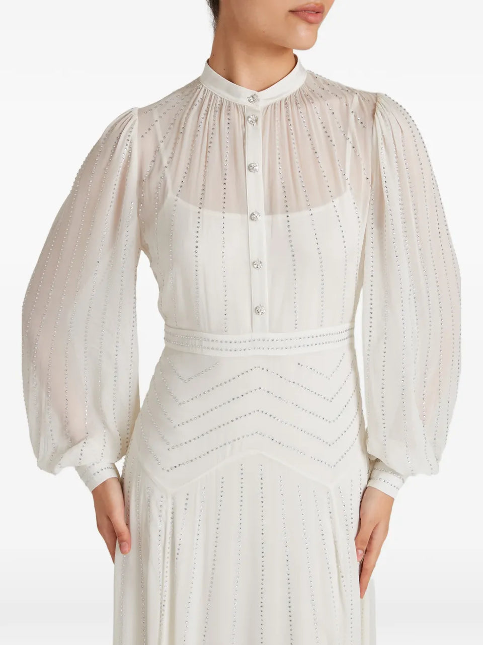 Villanelle buttoned long-sleeve maxi dress
