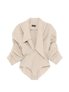 shirt-collar tailored bodysuit